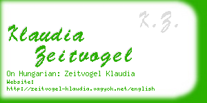 klaudia zeitvogel business card
